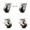 Service Caster 4 Inch Kingpinless High Temp Phenolic Wheel Caster Swivel Locks 2 Brakes, 2PK SCC-KP30S420-PHRHT-BSL-2-SLB-2 - alternate 1